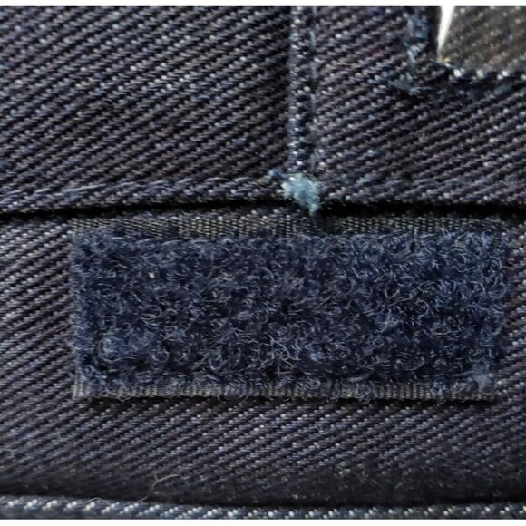 Vintage 90s Y2K Denim Studded Shoulder Bag With Card Holder & Zip Compartments - Picture 4 of 7